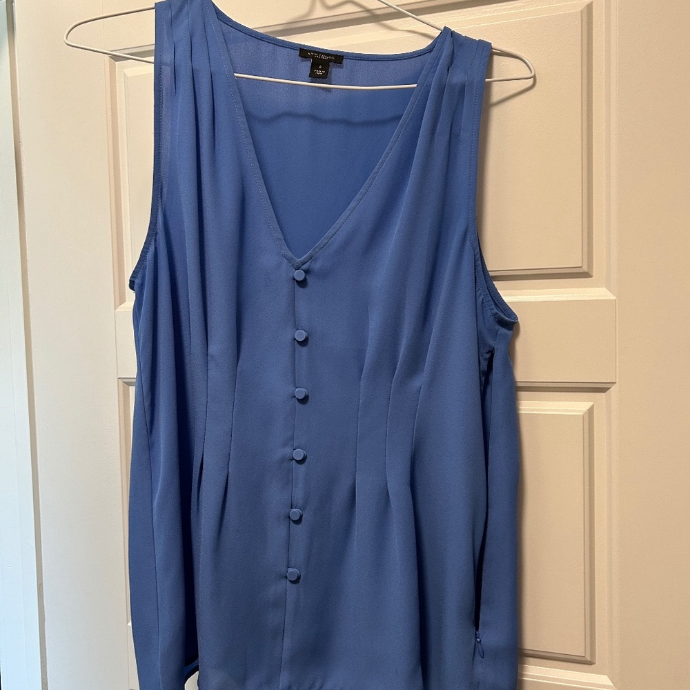 Ann Taylor Factory Blue Tank Top
